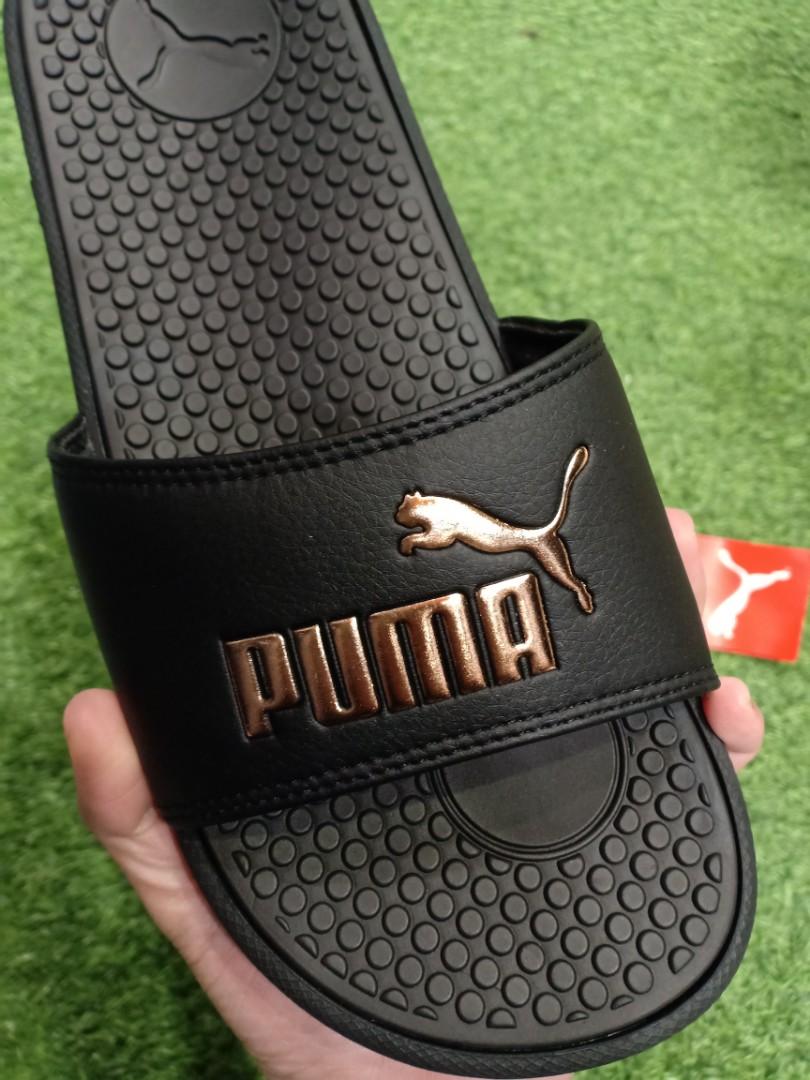 Rose gold 2025 puma slippers