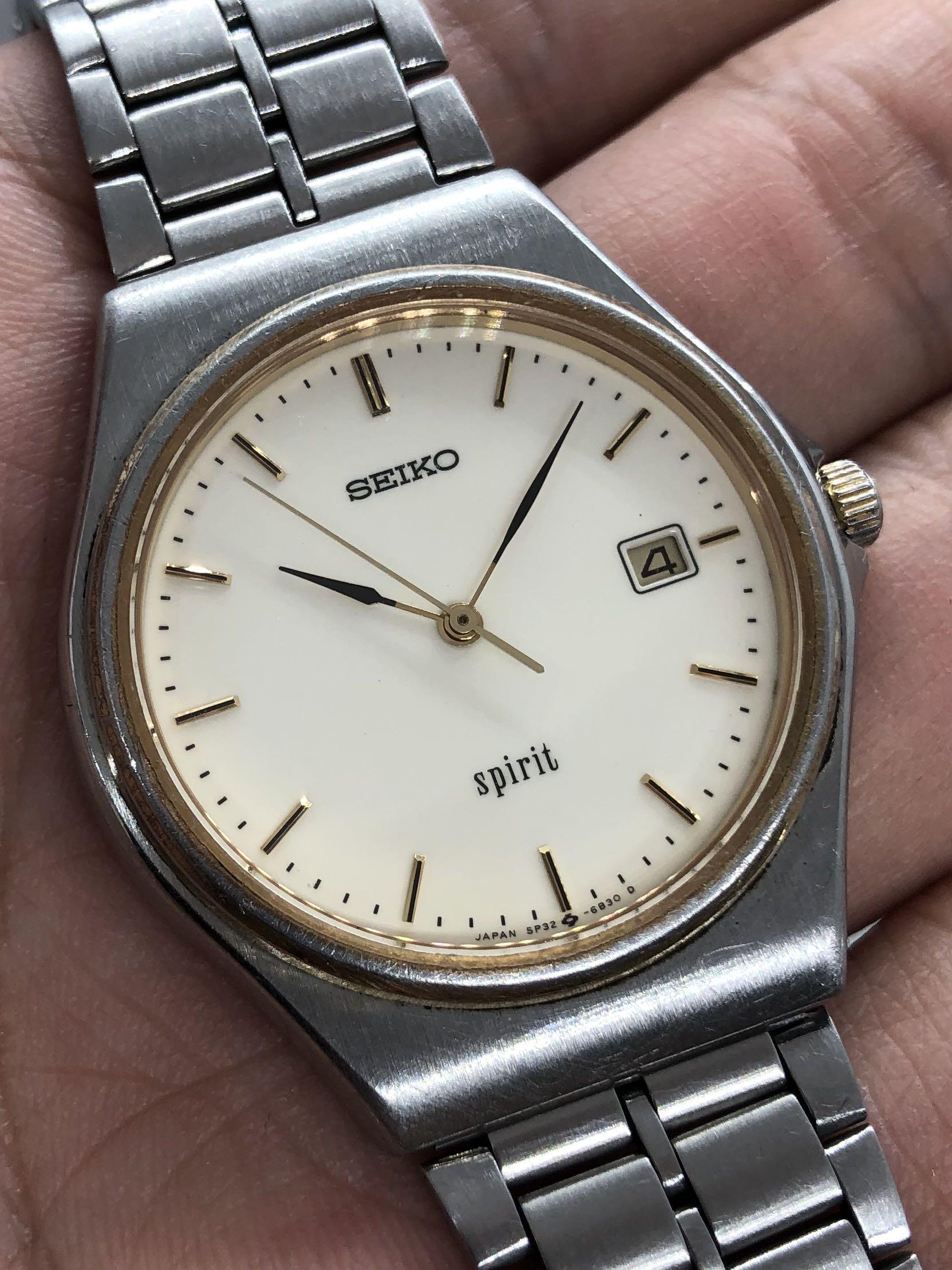 Seiko Spirit Vintage 1989 Cream 33mm Quartz, Luxury, Watches on Carousell