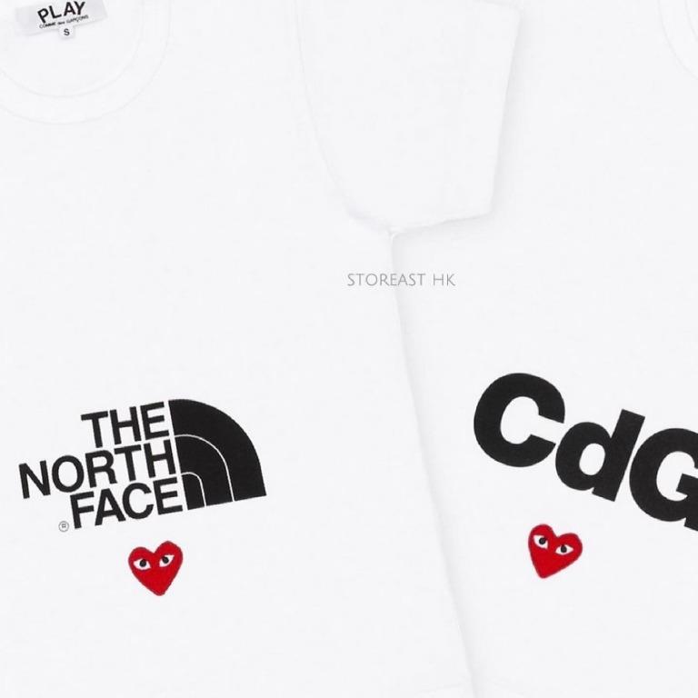 SPECIAL COLLAB》 Comme Des Garcons Play 川久保玲???? The North Face CDG Tee  (White), 女裝, 外套及戶外衣服- Carousell