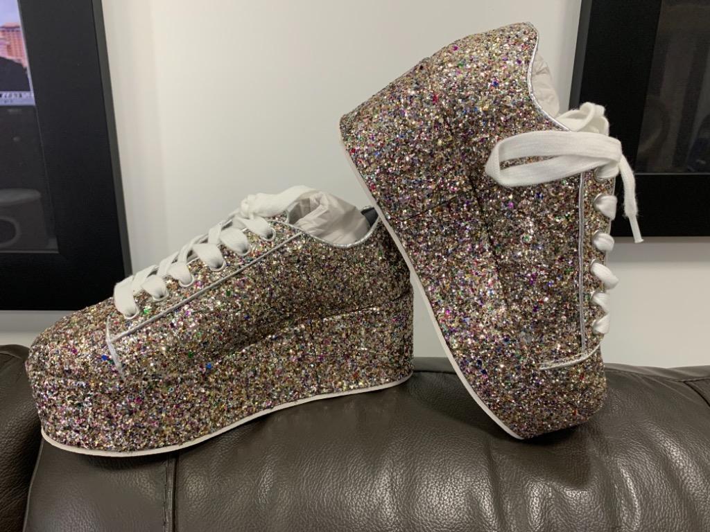 Steve madden 2025 glitter platform sneakers