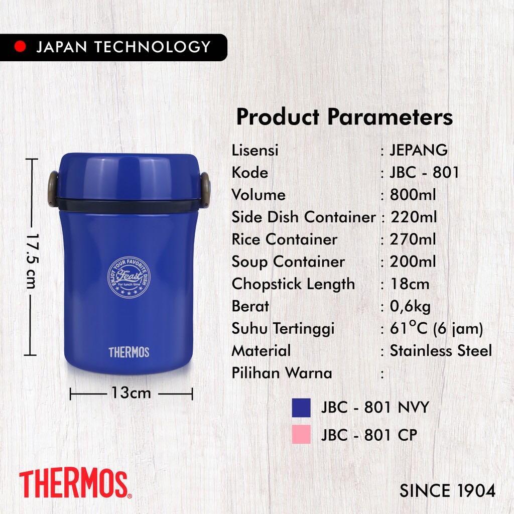 Thermos Stainless Lunch Jar Navy Jbc-801 NVY