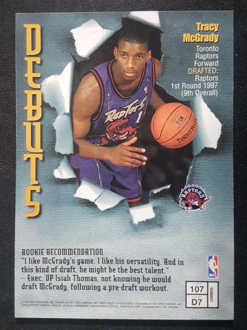 Tracy McGrady Topps Chrome Debuts Rookie Card (Category: Raw Singles) located in Pasig City. Submitted by MaryandXaviersCorner (Listing ID 1076815668, Image 2). Description: Tracy McGrady Topps Chrome Debuts Rookie Card Actual pictures of the item posted. Will be shipped in a toploader and bubblewrap. Please check my other NBA cards listings..
