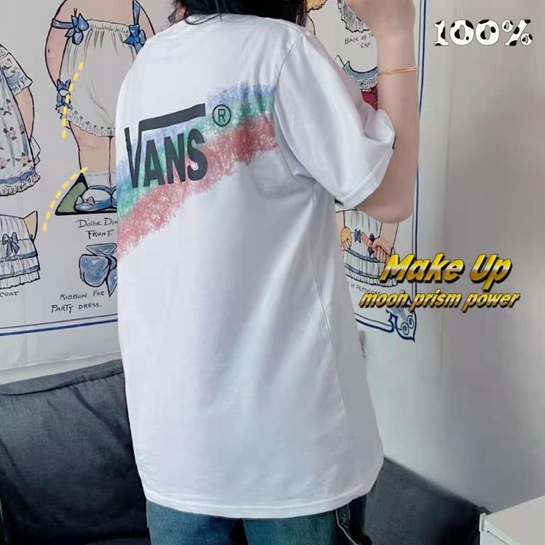 Vans rainbow Short Sleeve Tee summer men s and women s Japanese
