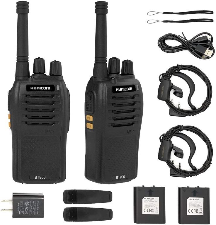 Walkie Talkies Rechargeable, HUNICOM Long Range Walkie Talkies for Adults  Two Way Radio, Walkie Talkie with Earpieces and Mic, Walky Talky with  Charger for Family Activities, Camping, Hiking, Biking, Mobile Phones 
