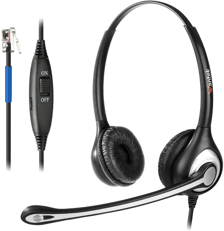 telephone and headset