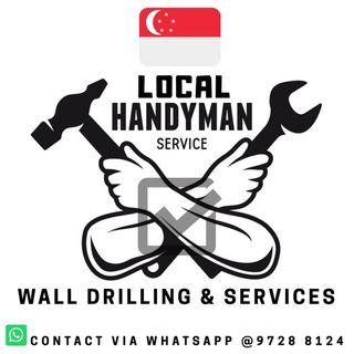 YOUR DOORSTEP LOCAL HANDYMAN WALL DRILLING & SERVICES, INSTALLING, DRILLING, MOUNTING, HOLE SAW, DRYWALL, FRAMES HANGING, CURTAINS TRACK OR ROD AND ETC