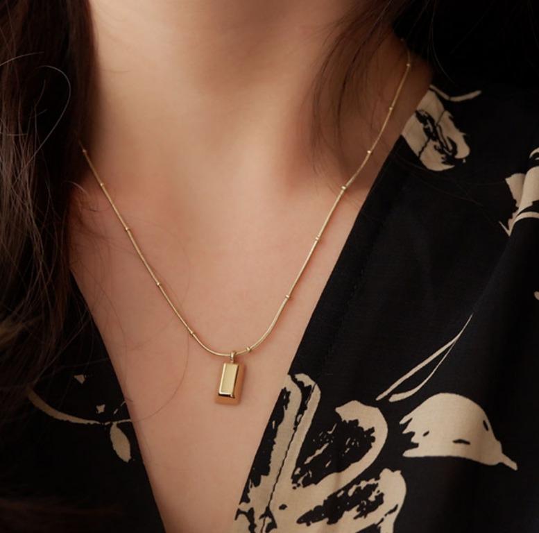 14k gold deals bar pendant necklace