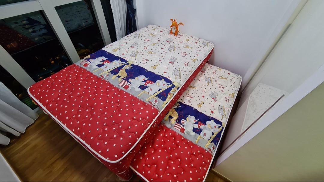 2in1 Super Single Bed with Pull Out Roller Bed, Furniture & Home