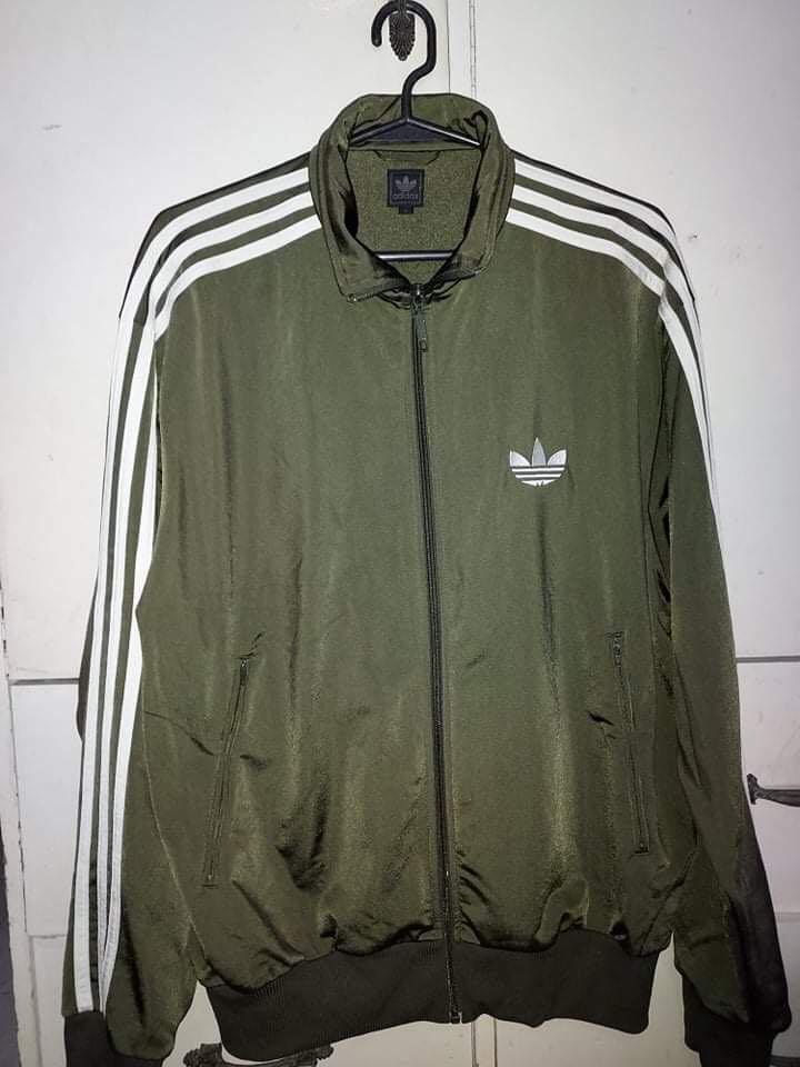 Adidas Track Jacket Dark Olive Colorway - Men's Fashion, Coats, Jackets and Outerwear on Carousell