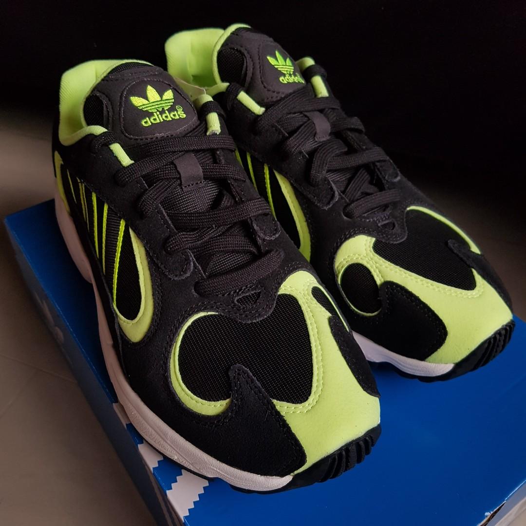 Adidas Yung 1 tennis black green court training sneakers gym shoes