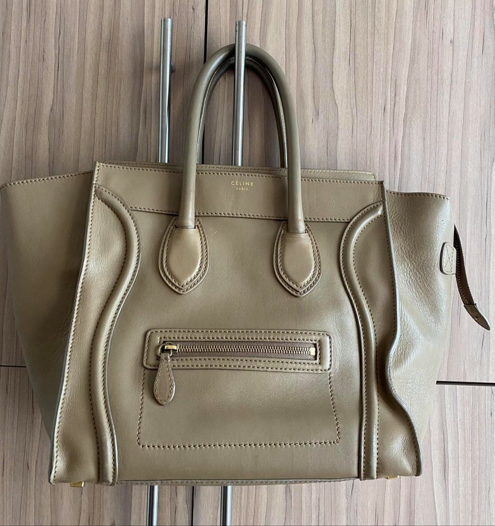 Authentic Celine Luggage Beige Calfskin Bag Luxury Bags