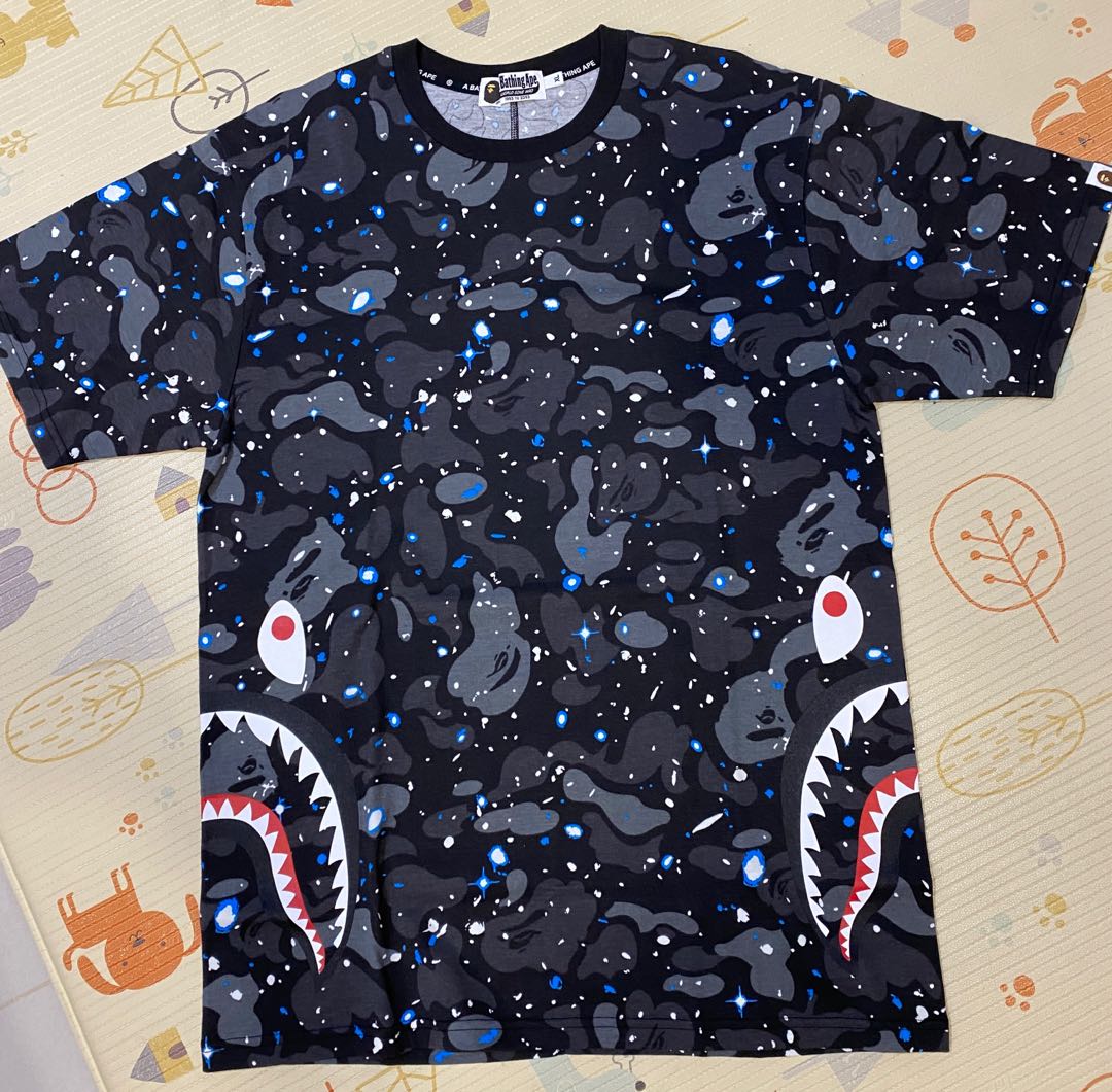 Bape double side shark Space Camo T Shirt Size XL