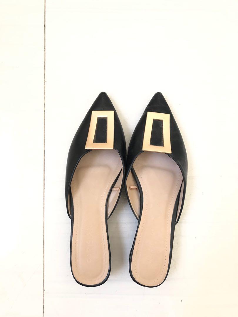 black formal sandals