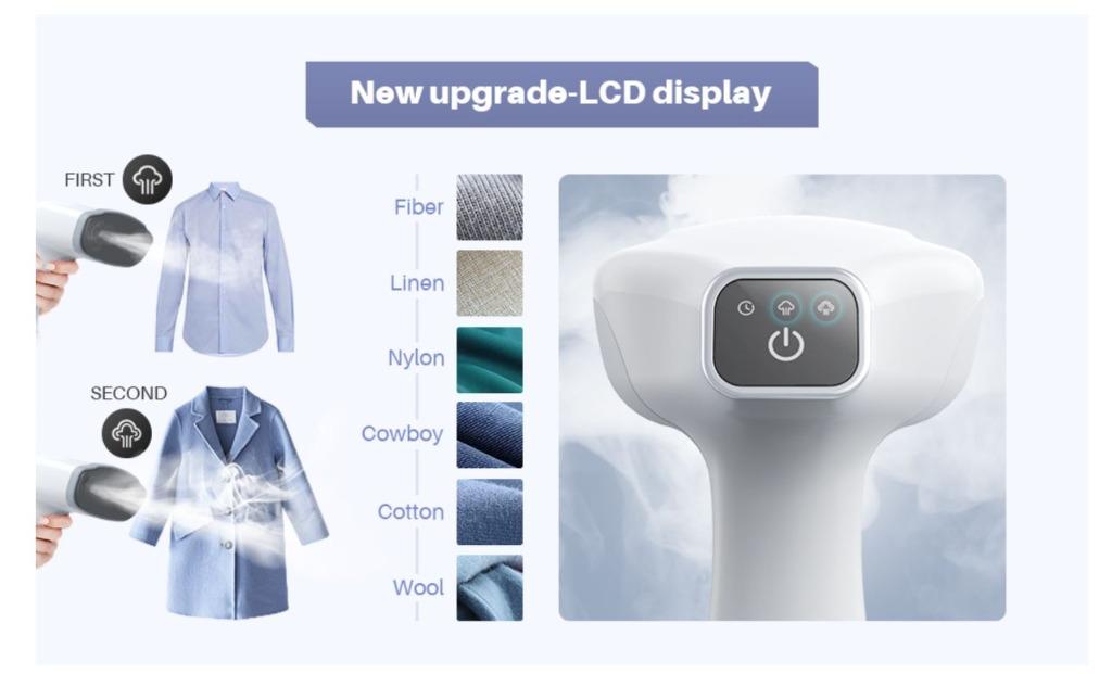 [BNIB] DODOCOOL (QH09) 350ML LCD Handheld Garment Steamer, Fast heating