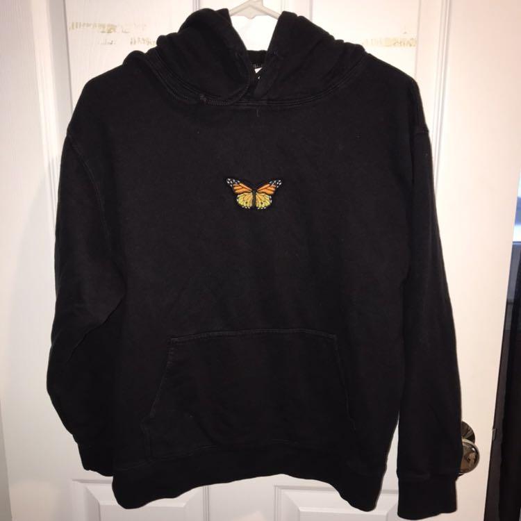 Brandy Melville Brandy Melville Black butterfly hoodie