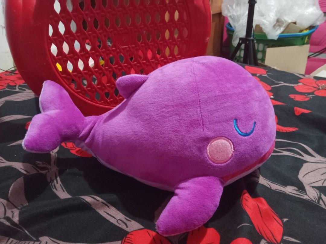 purple whale plush bts