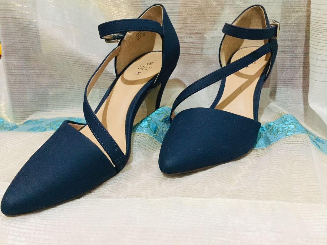 Call it spring navy blue heels Women s Fashion Footwear Heels on Carousell