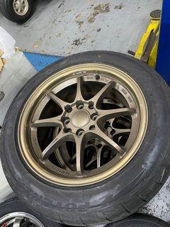 Ce28 15” 4x100/4x114.3 Replica with tyres