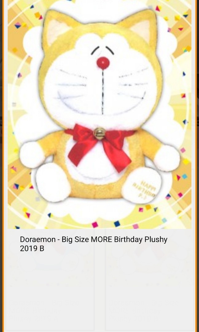 Doraemon- Happy birthday (yellow), Hobbies & Toys, Toys & Games on Carousell