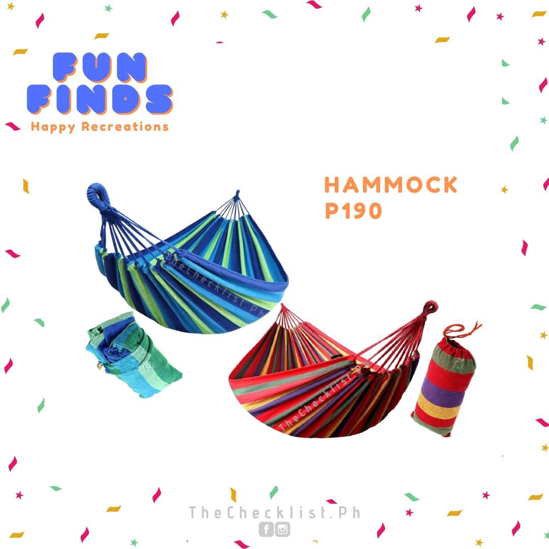 Duyan / Hammock (Category: Outdoor Furniture) located in Manila. Submitted by thechecklistph (Listing ID 1076837391, Image 1). Description: ‼️ Hammock / Duyan SALE ‼️ Price: 120 TAKE ALL 3 FOR 300 🎄 🎄 Christmas gift ideas 🎄 🎄 Pick up or shipping shouldered by buyer.