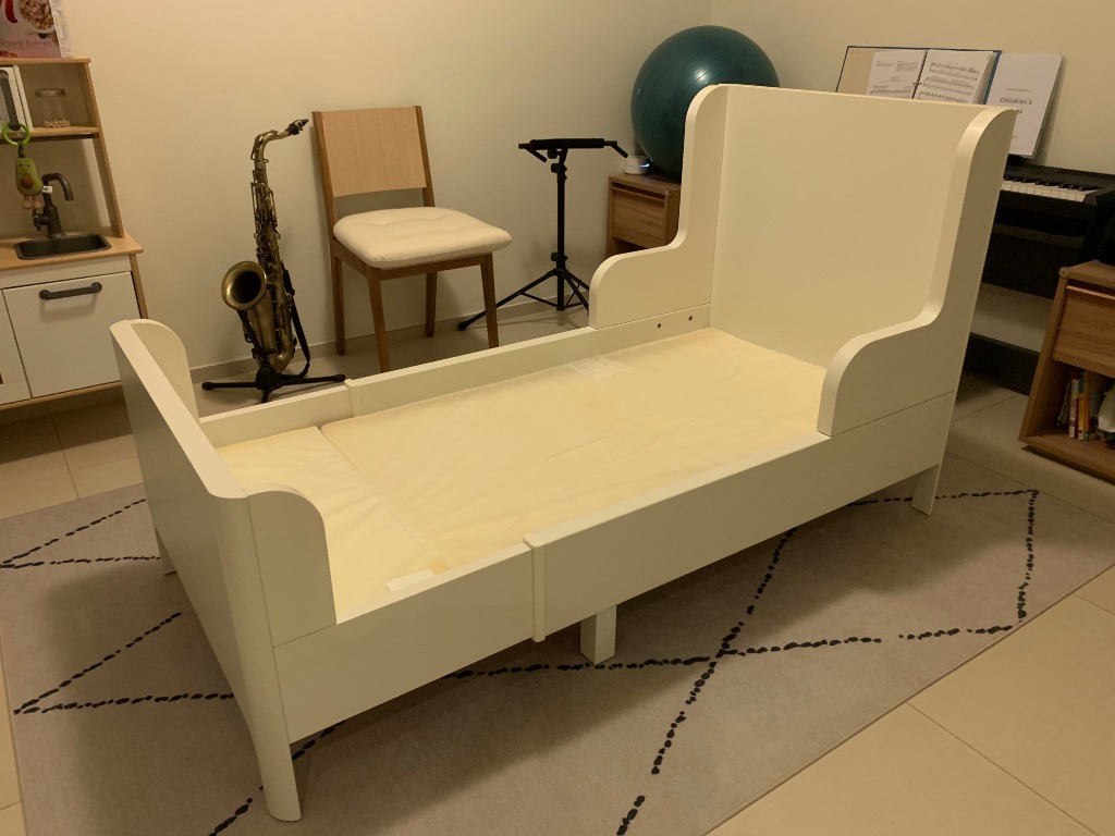 Extendable toddler bed Ikea Busunge, Babies & Kids, Baby Nursery