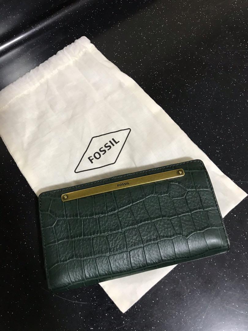 Fossil Green Leather Purse