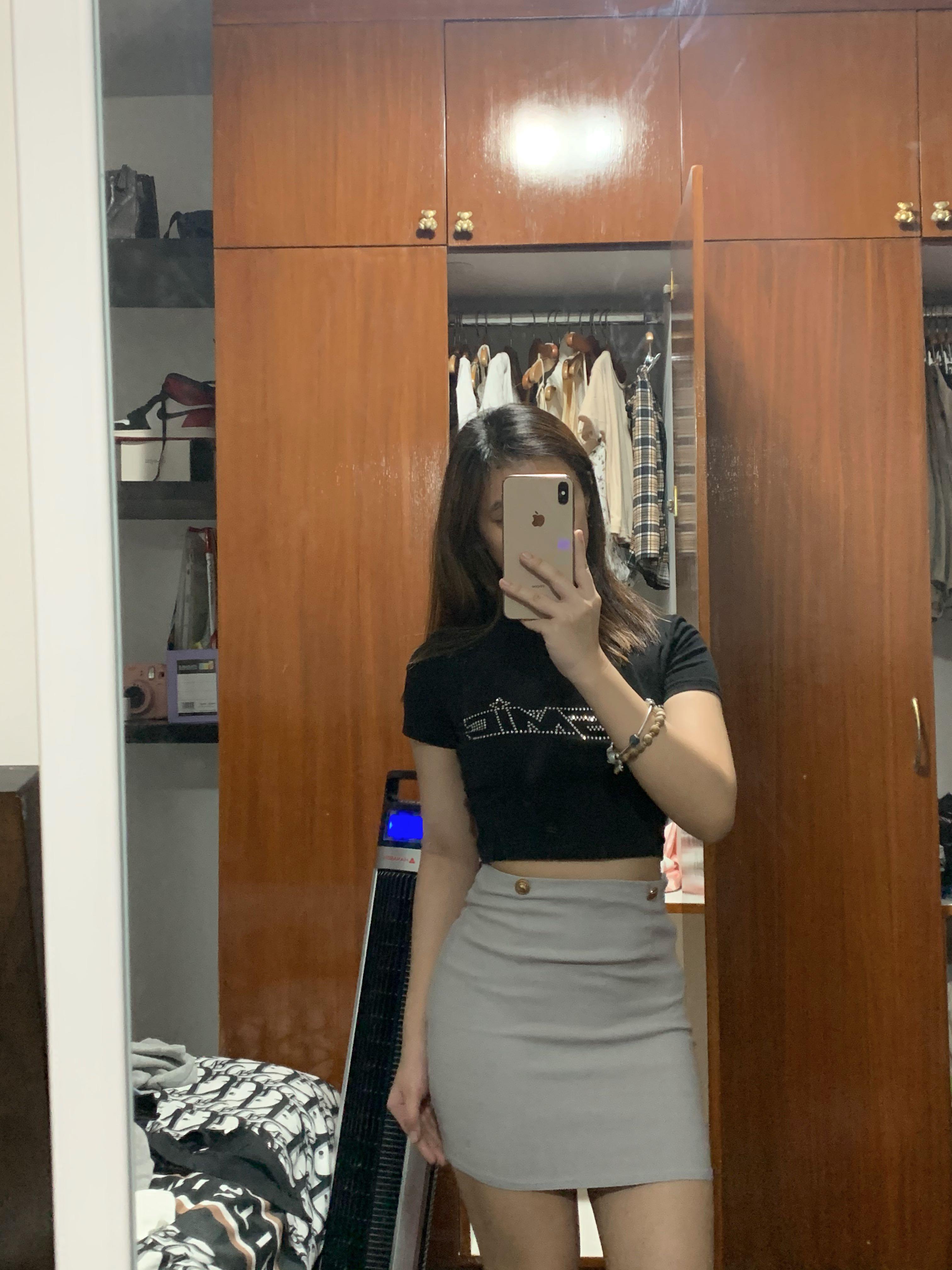 Gray skirt 2025 fitted
