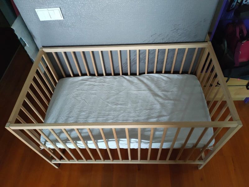 IKEA baby cot with free mattress, sheet and bumper, Babies & Kids, Baby