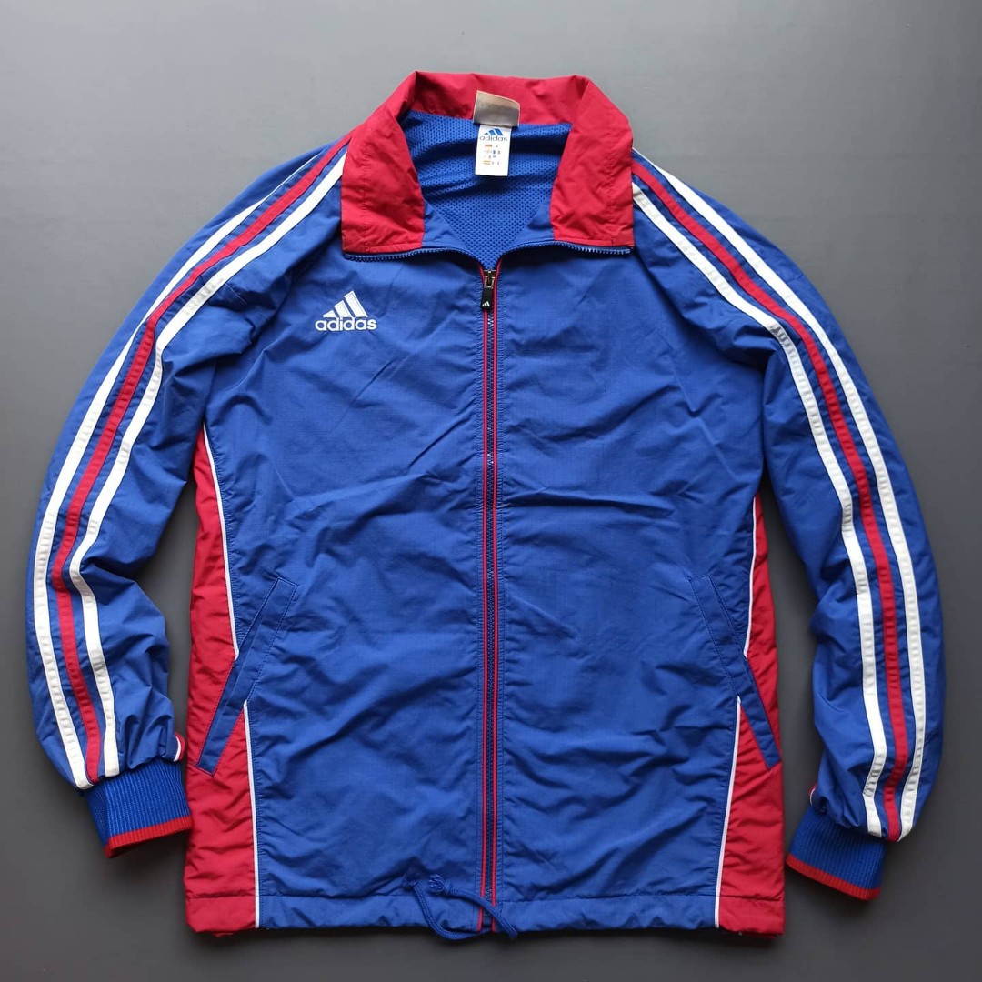 Jaket Adidas Running Vintage Colorblock, Fesyen Pria, Pakaian , Baju Luaran  di Carousell