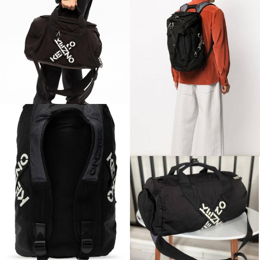 Kenzo Weekender logo black can be worn as backpack size 50x43cm