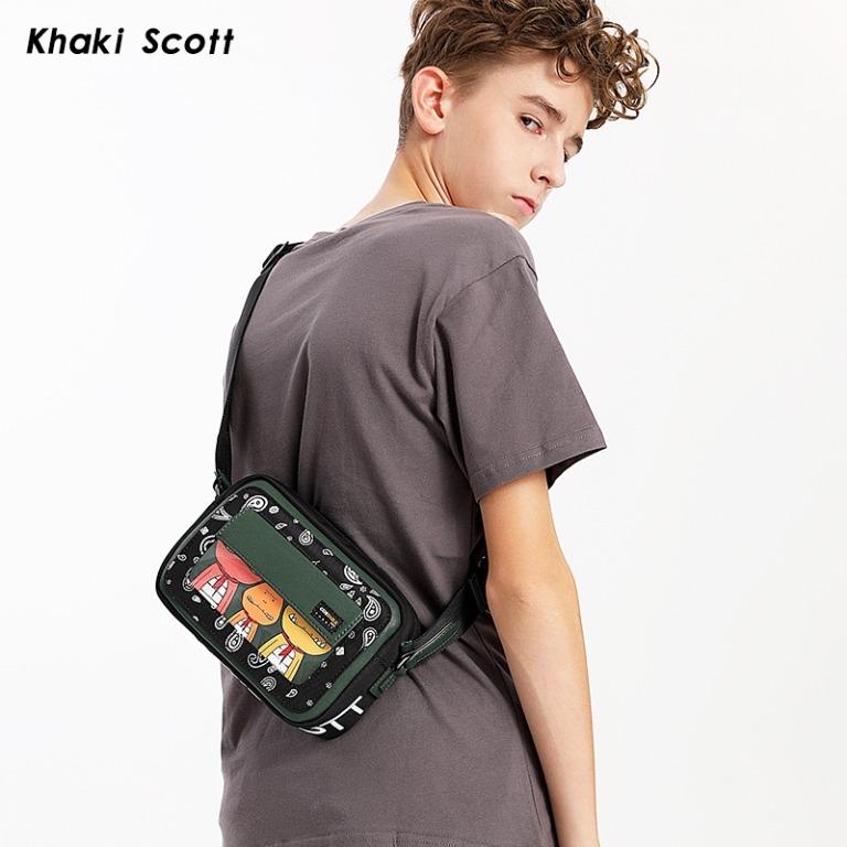 Khaki Scott Cordura ultra light ballistic nylon Guochao men s and women s single shoulder bag unisex