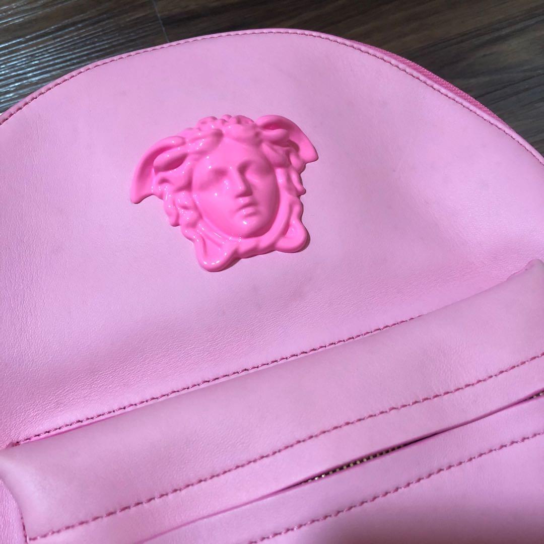 VERSACE PINK LEATHER MEDUSA and GOLD-PLATED HARDWARE BACKPACK