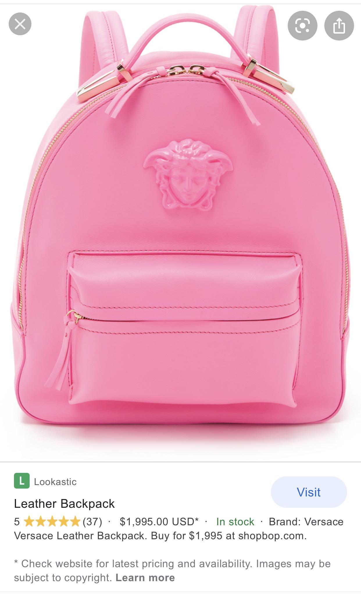 Versace pink backpack discount