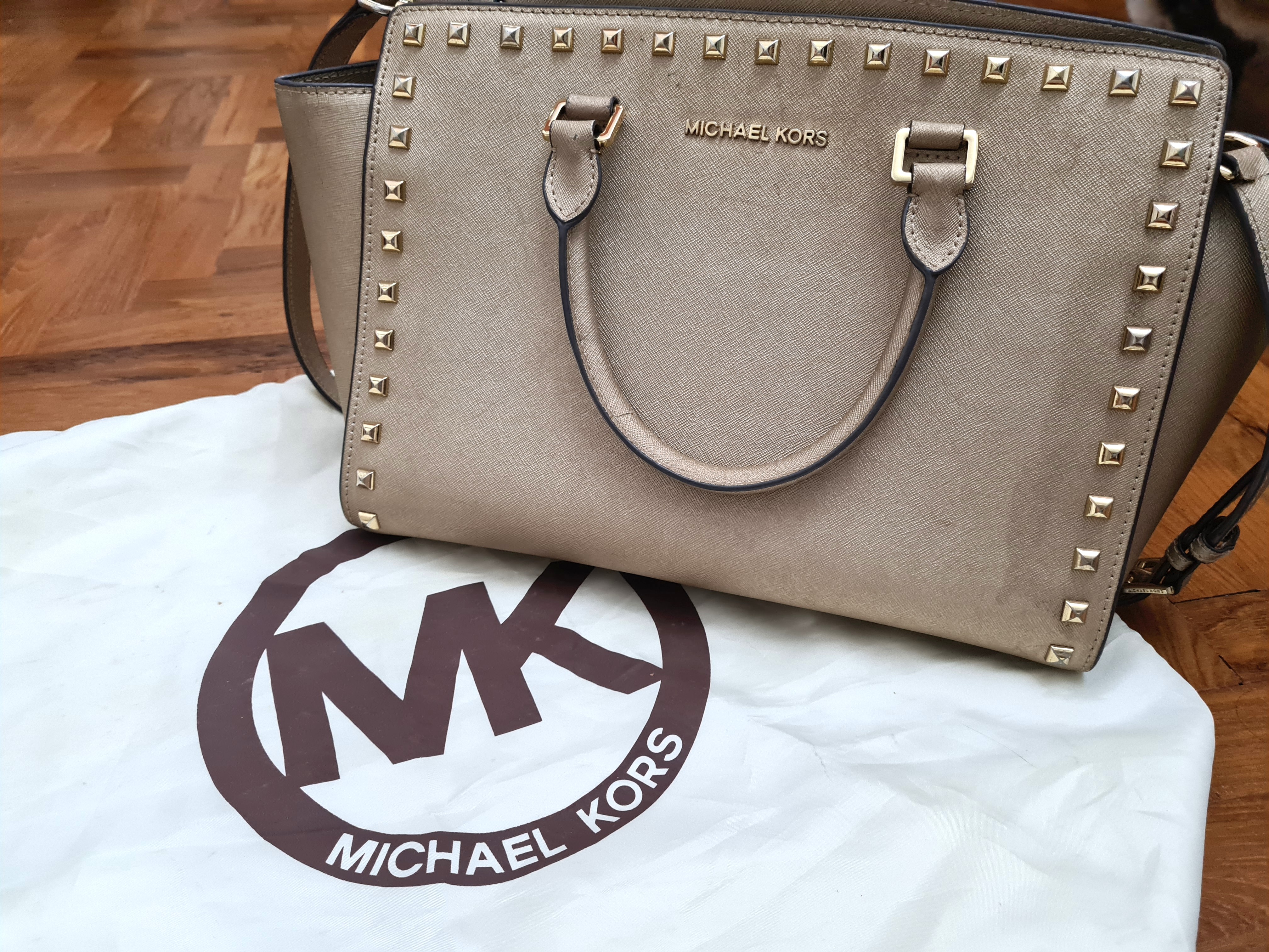Michael Studded Selma Bag, Luxury, Bags & on Carousell