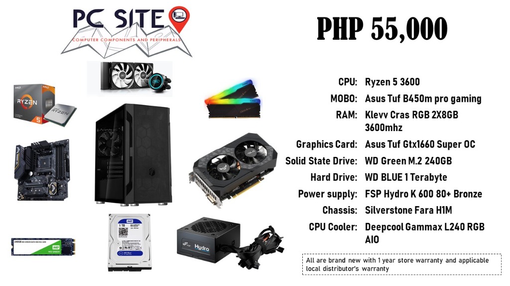 Mid Range Pc Build Ryzen 5 3600 1660 Super Computers Tech Desktops On Carousell