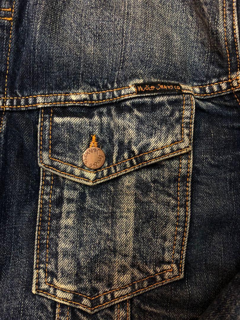 Nudie terry denim jacket Fesyen Pria Pakaian Baju Luaran di