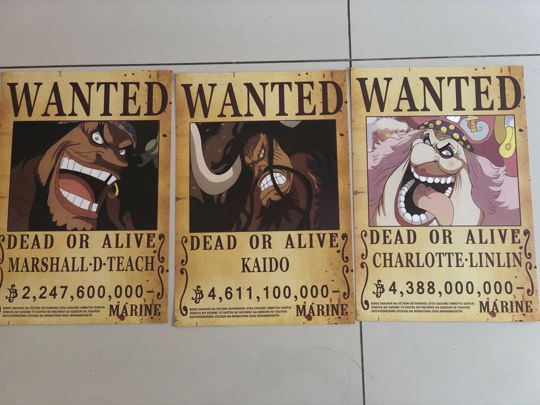 One Piece Poster Wanted The Yonko Set, Hobbies & Toys, Collectibles &  Memorabilia, Fan Merchandise On Carousell