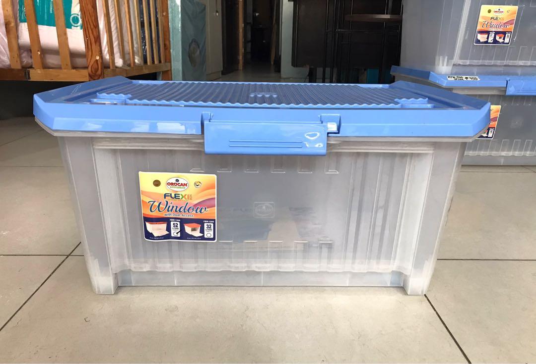 Orocan 50 Liters Storage Box Dual Access with wheels (Category: Storage Boxes & Baskets) located in Manila. Submitted by rotalie (Listing ID 1076970856, Image 1). Description: Orocan 50 Liters Storage Box Dual Access with wheels 59.5L x 45W x 30H cm Top opening Front opening Stackable Window hatch front opening that gives access to the box’s contents even when stacked Latch handles can be used with cable ties or padlocks to secure belongings #inM