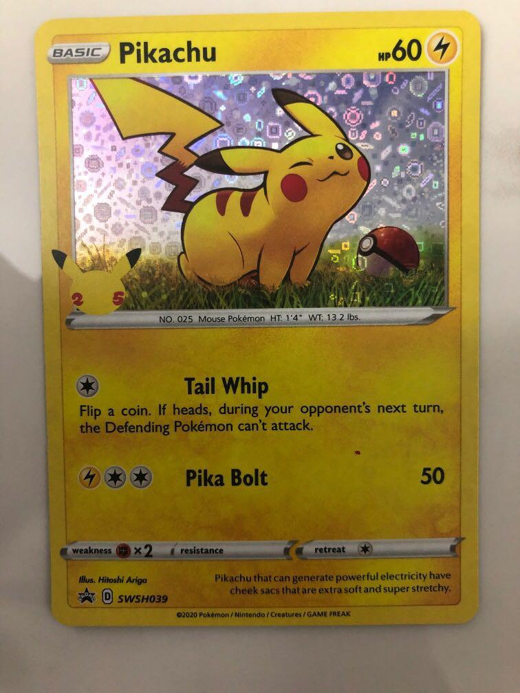Pikachu 25th Anniversary Card Holo Promotions Pikachu 25th Anniversary Card Holo Promotions