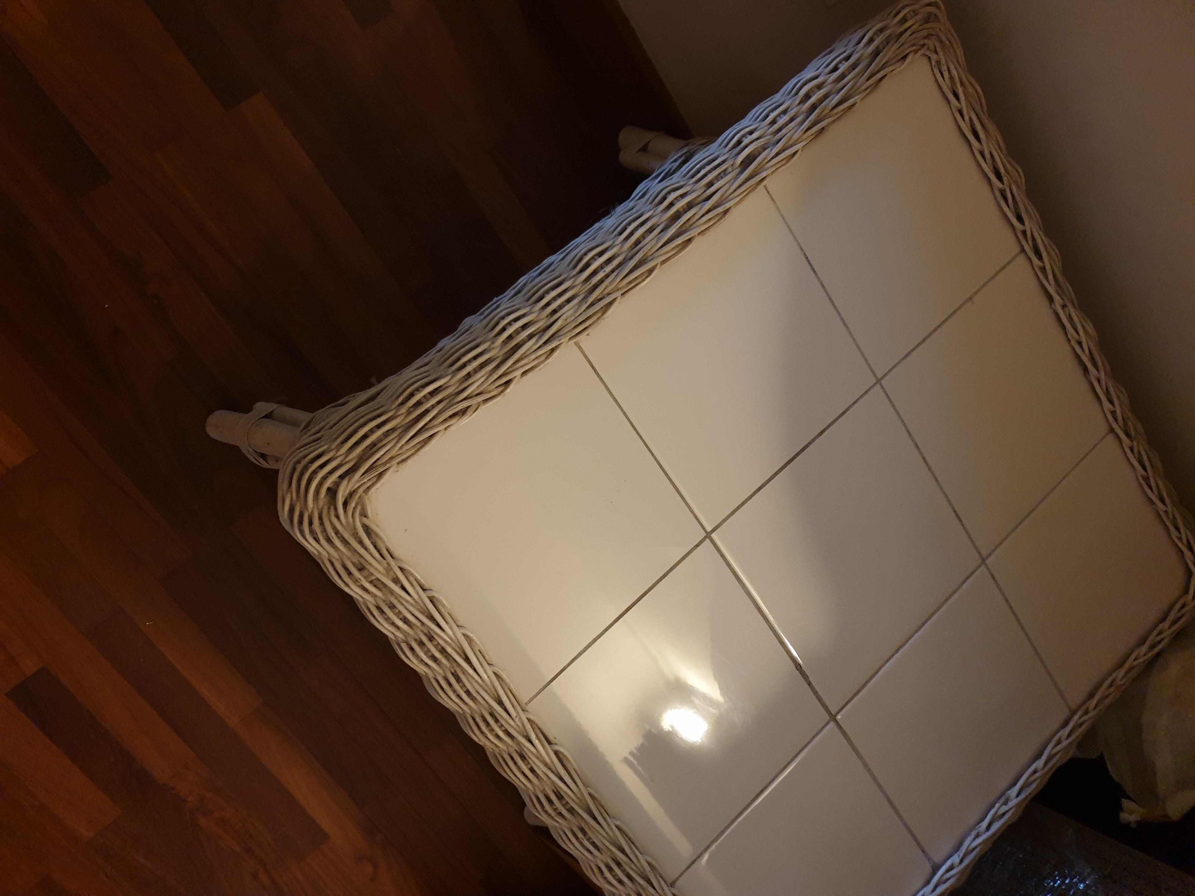 Ratten table with tiles top, Furniture & Home Living, Furniture, Tables ...