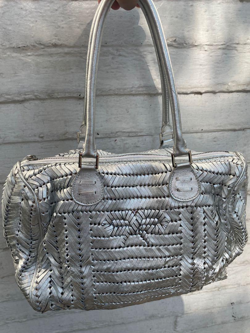Rosetto Italy Leather Bag (Category: Luxury Bags & Wallets) located in Makati City. Submitted by paotorre (Listing ID 1077035262, Image 2). Description: Genuine Leather Made in Italy Shoulder Bag Soft Leather Silver .