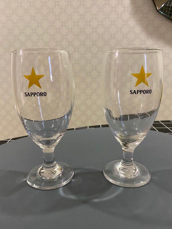 Sapporo Beer Glasses, Furniture & Home Living, Kitchenware & Tableware