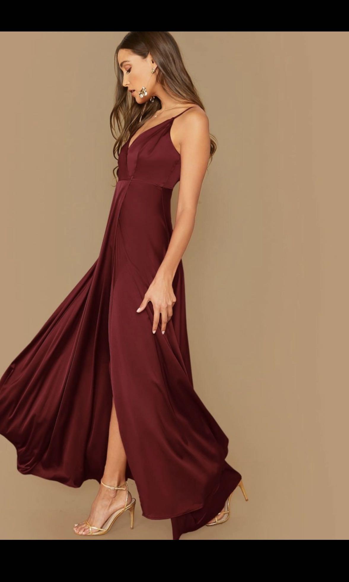 Shein surplice shop wrap solid dress