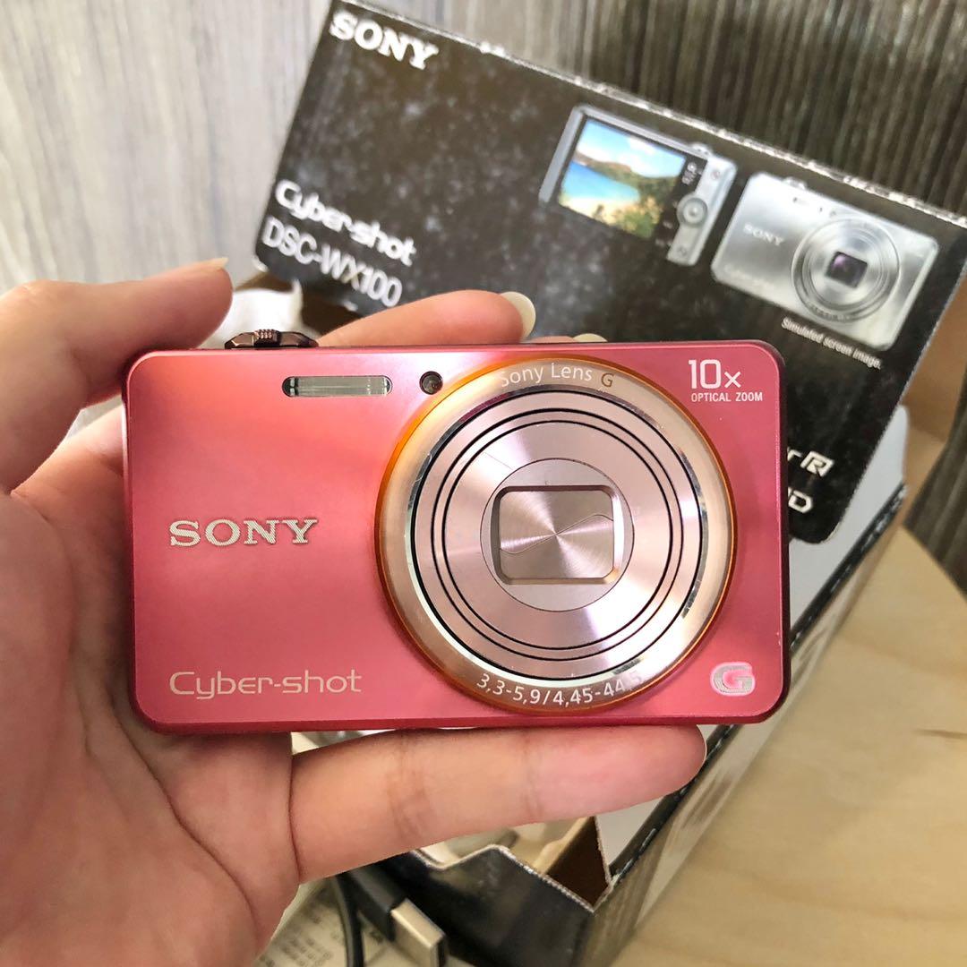 Sony Cyber-shot DSC WX100 Compact Digital Camera in Pink Rose