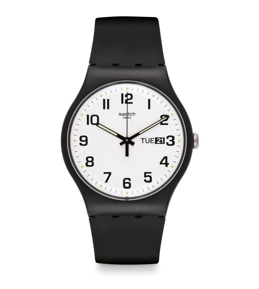 Mens black swatch best sale watch