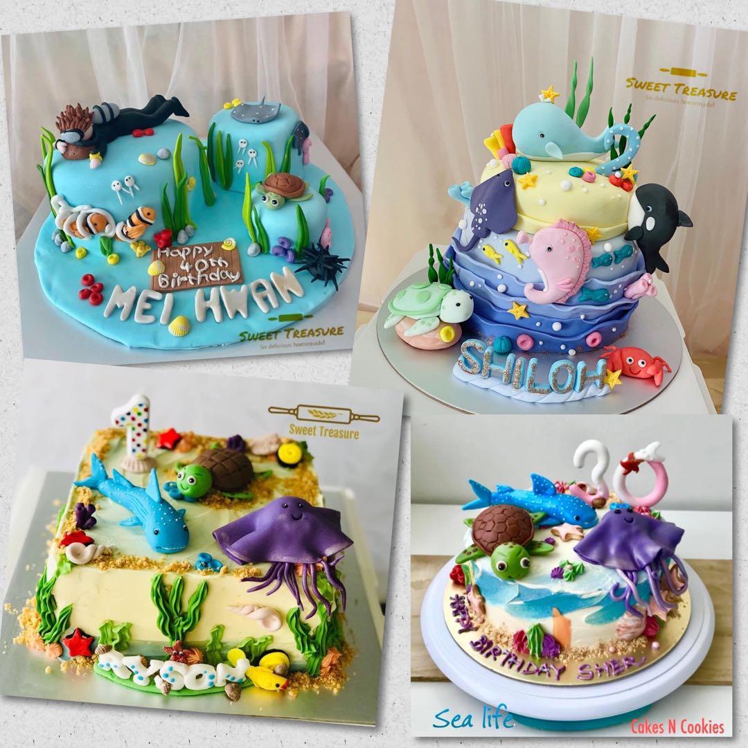 Under The Sea Cake / Sea Life Fondant Or Buttercream Cake, Food & Drinks,  Homemade Bakes On Carousell
