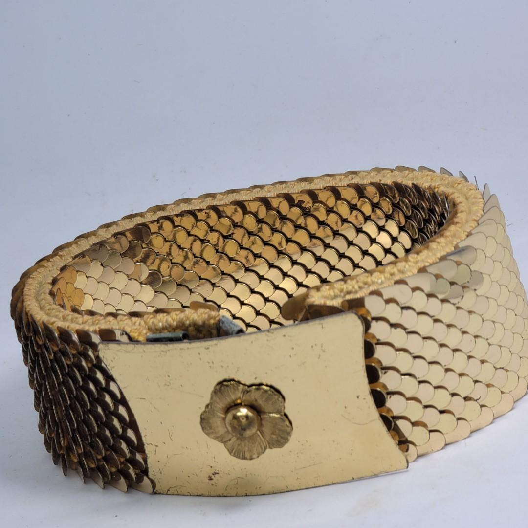 Gold Belt Fish Scale Elastic Stretch 