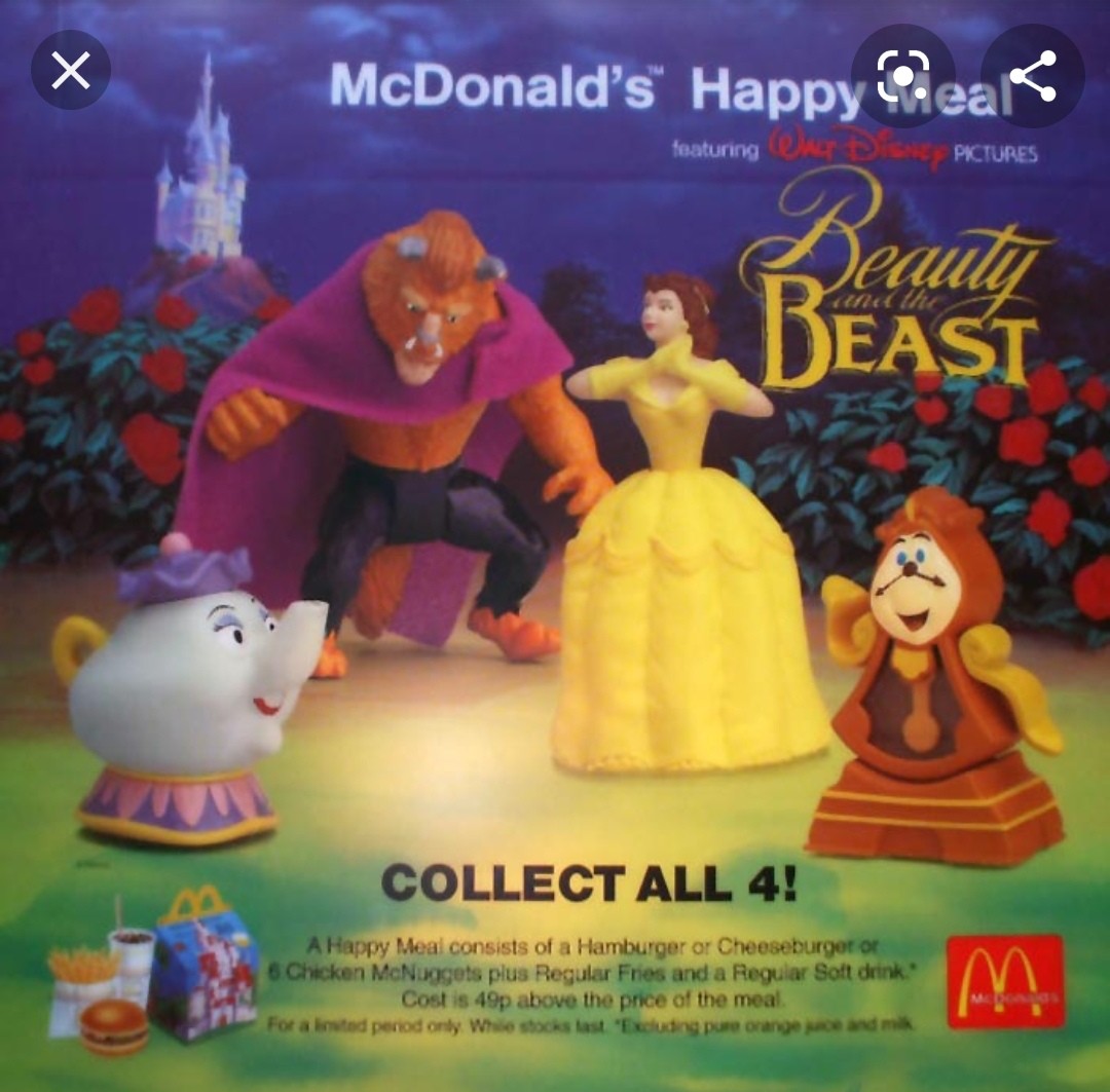 Vintage 1992 McDonald's Toys Beauty and The Beast, Hobbies & Toys