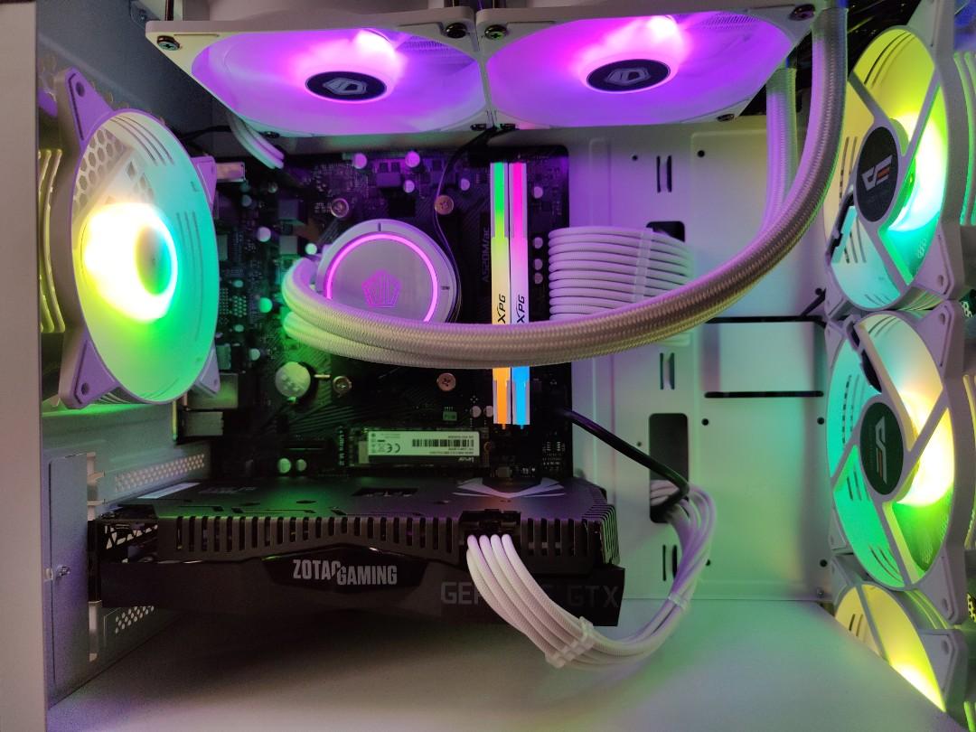 WHITE Custom Gaming PC featuring ryzen 3600 and gtx 1660 super. Upgradeable to rtx 2060 or rtx