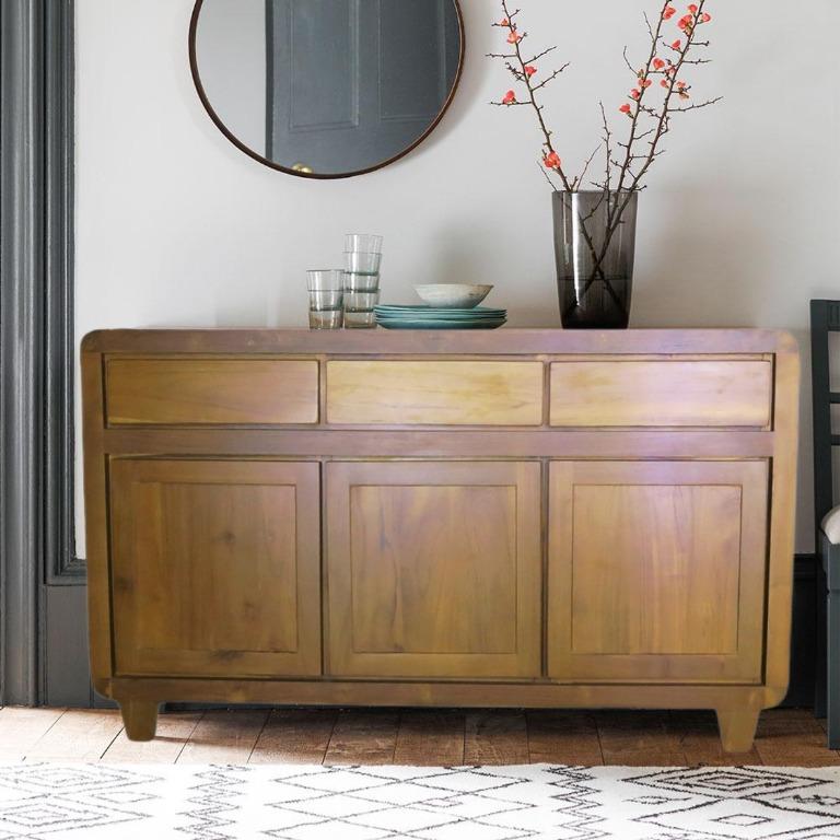 wooden sideboard cabinet hand crafted solid teak teak wood furniture for living room kitchen dinning furniture home living furniture tables sets on carousell